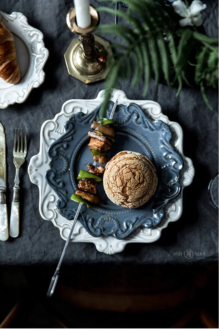 Conjunto de Louças Europeias Barrocas Criativas (Pratos de Jantar & Tigelas)