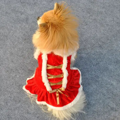 Velvet Holiday Skirt for Pets