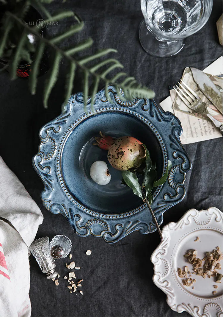 Conjunto de Louças Europeias Barrocas Criativas (Pratos de Jantar & Tigelas)