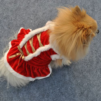 Velvet Holiday Skirt for Pets