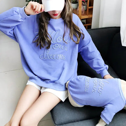 Conjunto Combinando de Estimação e Dono Estilo Pais e Filhos