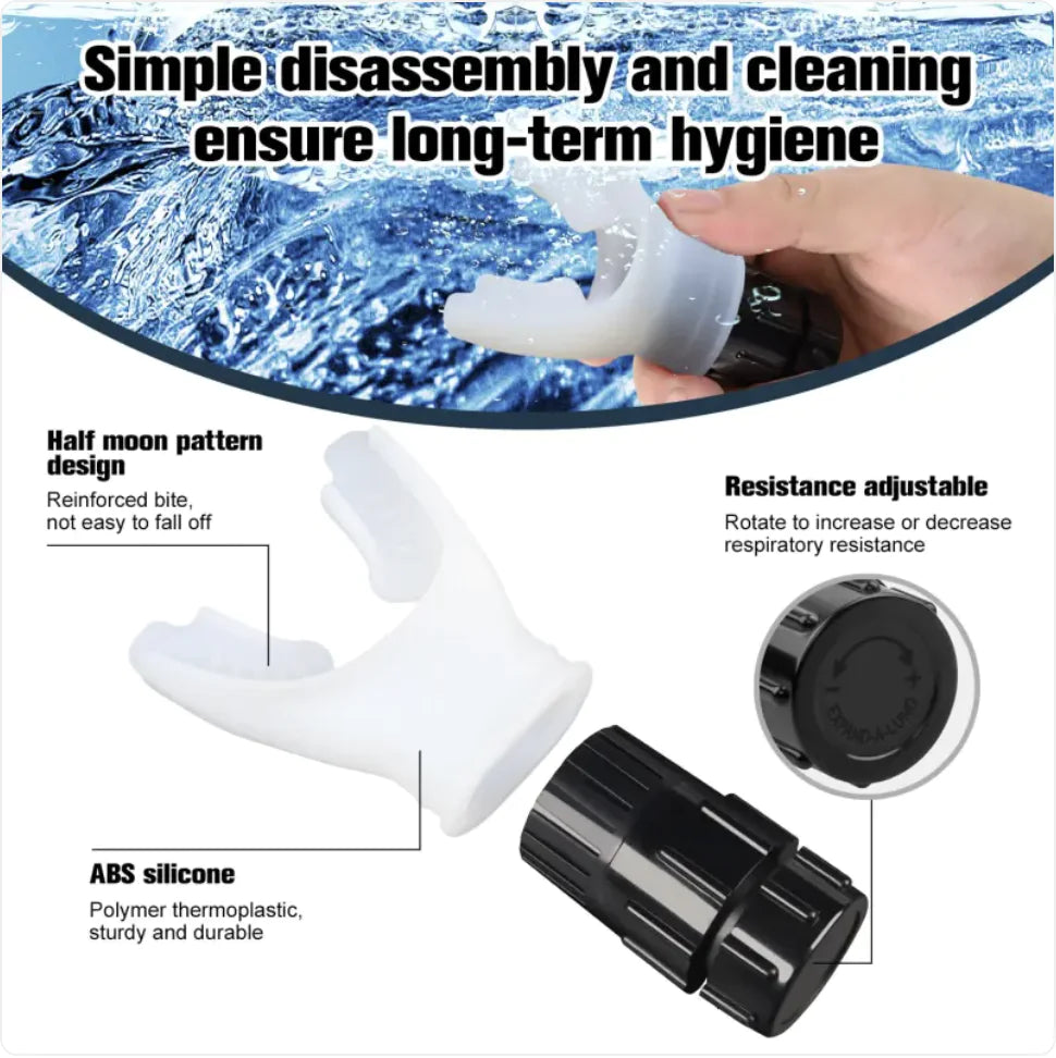 Treinador Respiratório Portátil Ajustável para Força Muscular e Treinamento de Condicionamento Físico