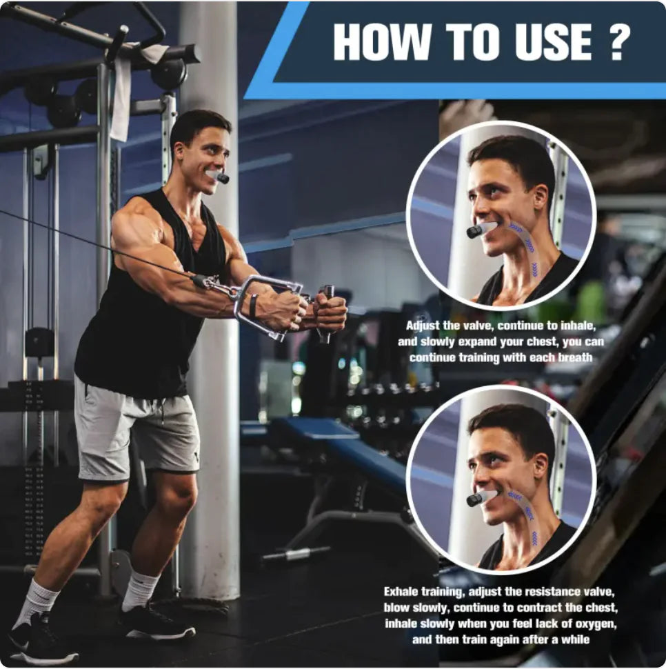 Treinador Respiratório Portátil Ajustável para Força Muscular e Treinamento de Condicionamento Físico